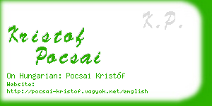 kristof pocsai business card